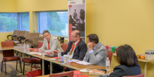 Vision team roundtable with Valencia president Kathleen Plinske, UCF president Alexander Cartwright, Osceola County public schools superintendent Mark Shanoff, and Orange county public schools superintendent Maria Vazquez